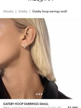 Messika White Gold Diamond Gatsby Small Hoop Earrings